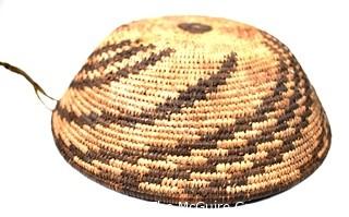 19th Century Prairie, Plains and Plateau Native American Coiled Woven Basket. 10" Diameter.