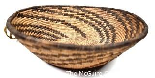 19th Century Prairie, Plains and Plateau Native American Coiled Woven Basket. 10" Diameter.