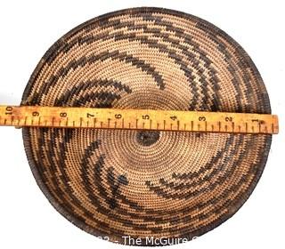 19th Century Prairie, Plains and Plateau Native American Coiled Woven Basket. 10" Diameter.