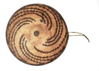 19th Century Prairie, Plains and Plateau Native American Coiled Woven Basket. 10" Diameter.