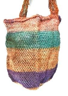 19th Century Prairie, Plains and Plateau Native American Polychromatic Woven Bag. 