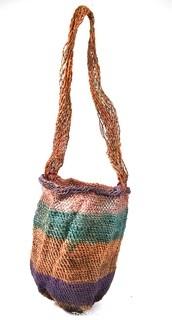 19th Century Prairie, Plains and Plateau Native American Polychromatic Woven Bag. 