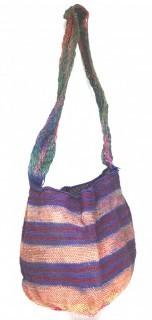 19th Century Prairie, Plains and Plateau Native American Polychromatic Woven Bag.  