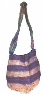 19th Century Prairie, Plains and Plateau Native American Polychromatic Woven Bag.  