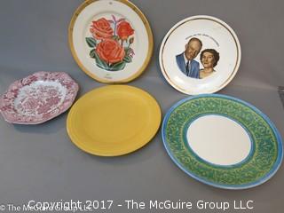 Collection of plates including Fiesta and Eienhower 