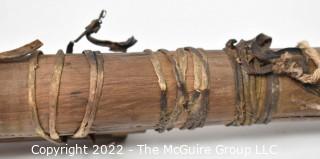 19th Century Native American Courting Flute wrapped with Rawhide Cord.  19" long. {Note: Additional photos were added 3-7-22 @ 8:09am ET}