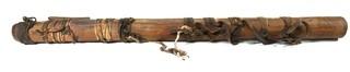 19th Century Native American Courting Flute wrapped with Rawhide Cord.  19" long. {Note: Additional photos were added 3-7-22 @ 8:09am ET}