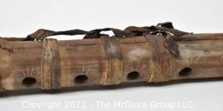 19th Century Native American Courting Flute wrapped with Rawhide Cord.  19" long. {Note: Additional photos were added 3-7-22 @ 8:09am ET}