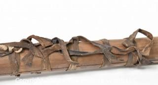 19th Century Native American Courting Flute wrapped with Rawhide Cord.  19" long. {Note: Additional photos were added 3-7-22 @ 8:09am ET}