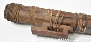 19th Century Native American Courting Flute wrapped with Rawhide Cord.  19" long. {Note: Additional photos were added 3-7-22 @ 8:09am ET}