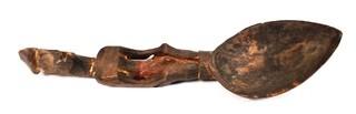 Pacific Northwest Coast Native American Carved Effigy Shaman's Spoon

