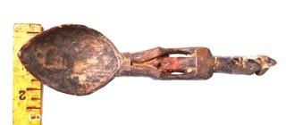 Pacific Northwest Coast Native American Carved Effigy Shaman's Spoon

