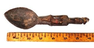 Pacific Northwest Coast Native American Carved Effigy Shaman's Spoon

