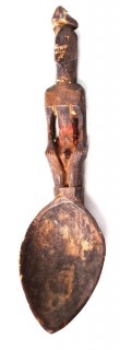 Pacific Northwest Coast Native American Carved Effigy Shaman's Spoon

