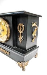 Antique Ornate Mantel Clock with Footed Base Made by the  New Haven Clock Company  No. 108