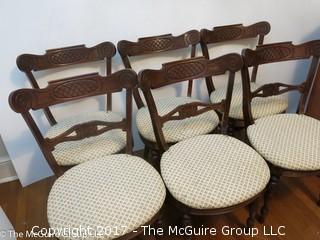 Set of 6 side chairs with upholstered seats 