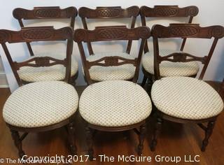 Set of 6 side chairs with upholstered seats 