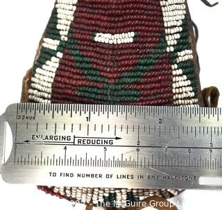 19th Century Prairie, Plains and Plateau Native American Tribal Beaded Hide Pouch