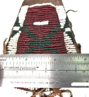 19th Century Prairie, Plains and Plateau Native American Tribal Beaded Hide Pouch