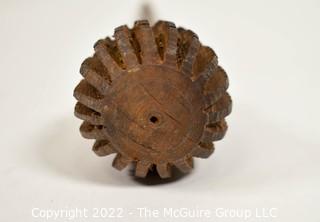 19th Century Prairie, Plains and Plateau Native American Carved Wood Ceremonial Rattle or Toy. 11"