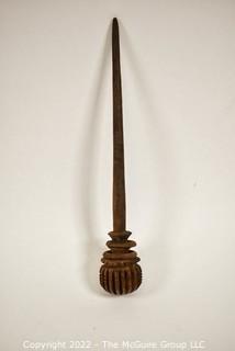 19th Century Prairie, Plains and Plateau Native American Carved Wood Ceremonial Rattle or Toy. 11"