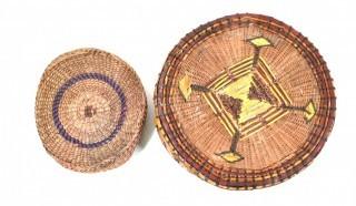 19th Century Native American Woven Basket with Mismatched Lid.