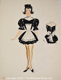 Set Of Three (3) Costume Design Sketches, One From July 1930