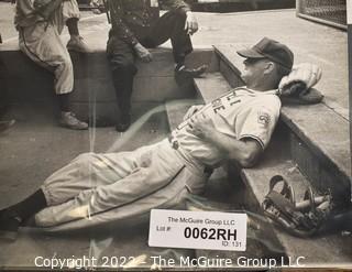 Large Format Black & White Photo By Art Rickerby Of A Little League Baseball Game Dugout 