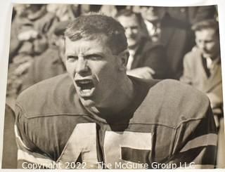 Large Format Black & White Photo Of Football Player Yelling From The Sidelines By Art Rickerby