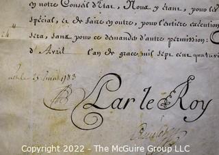 Circa 1783 Letter in French From The Court Of Louis XVI, Ephemera