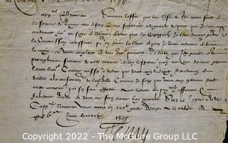 April 1598 Letter signed by Henri IV to Captain Bruneau about financial support from the Ile de Re inhabitants for the war against the Spanish. Nantes. 