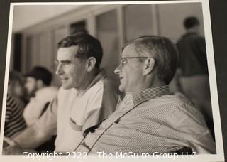 Black & White Photo of General McCloud and Tom Clancy Taken by John Gresham at a Baseball Game. 8" x 10".