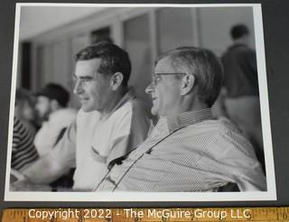 Black & White Photo of General McCloud and Tom Clancy Taken by John Gresham at a Baseball Game. 8" x 10".