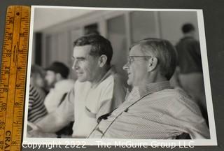 Black & White Photo of General McCloud and Tom Clancy Taken by John Gresham at a Baseball Game. 8" x 10".