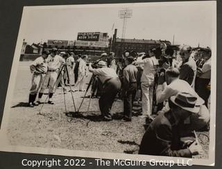 Six (6) 1960's News Wire Photos Of Baseball Players and Owners, including Charley O. Finley, Sal Bando, Blue Moon Odem, Whitey Ford, and Nanny Fernandez.