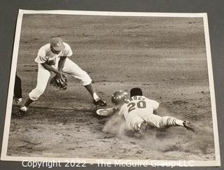 Six (6) 1960's News Wire Photos Of Baseball Players and Owners, including Charley O. Finley, Sal Bando, Blue Moon Odem, Whitey Ford, and Nanny Fernandez.