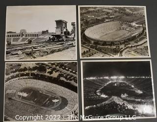 Set of Four (4) Black & White News Wire Photos Of the Olympic Coliseum, built for the 1932 Summer Games.  