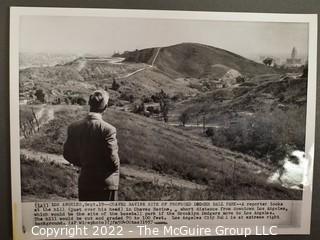 Black & White Photo Series of the Construction of Los Angeles' Dodgers Stadium at Chavez Ravine, Los Angeles. Circa 1960.