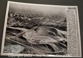 Black & White Photo Series of the Construction of Los Angeles' Dodgers Stadium at Chavez Ravine, Los Angeles. Circa 1960.