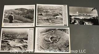 Black & White Photo Series of the Construction of Los Angeles' Dodgers Stadium at Chavez Ravine, Los Angeles. Circa 1960.