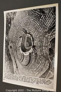 Black & White Photo Series of the Construction of Los Angeles' Dodgers Stadium at Chavez Ravine, Los Angeles. Circa 1960.