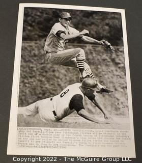 Five (5) Vintage Baseball Photos Including 1952 Brooklyn Dodgers and St Louis Cardinals. Hoyt Wilhelm, Joe Black, Willie Mays, Dal Maxvill, Willie Stargell, Sandy Koufax, Don Drysdale, Ken McMullen, Ron Fairly, Leo Durocher, Walter Alston, John Roseboro and Joe Cronin