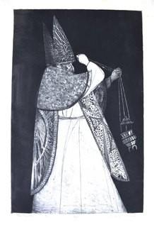 Unframed Black & White Etching and Aquatint Entitled “The Prelate” by Joseph Anthony Mugnaini Pencil Signed and Numbered. 