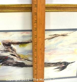 Framed Under Glass Print of Arizona Roadrunner by Ettore "Ted" De Grazia.  16" x 31".