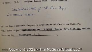 Group of Theater Lobby Cards or Posters, Black & White Publicity Photos and Playbills from "The River Niger" at the National Theater Washington DC.