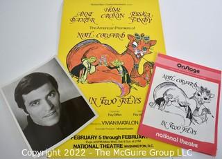 Theater Lobby Card or Poster, Black & White Publicity Photos and Playbills from "In Two Keys" Staring Hume Croyn and Jessica Tandy at the National Theater Washington DC.