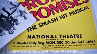 Group of Theater Lobby Cards or Posters,Black & White Publicity Photos and Playbills from The Musical "Promises, Promises" at The National Theater in Washington DC.