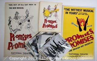 Group of Theater Lobby Cards or Posters,Black & White Publicity Photos and Playbills from The Musical "Promises, Promises" at The National Theater in Washington DC.