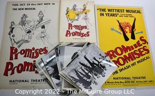 Group of Theater Lobby Cards or Posters,Black & White Publicity Photos and Playbills from The Musical "Promises, Promises" at The National Theater in Washington DC.