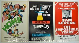 Group of Three (3) Vintage Theater Lobby Cards or Posters From National Theater Washington DC.